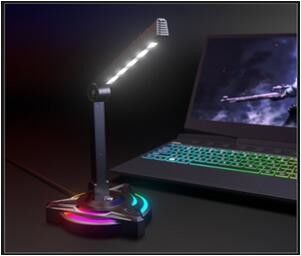USB 데스크탑 회의 전체 노래방 E스포츠 마이크 2 테이블 램프 조정